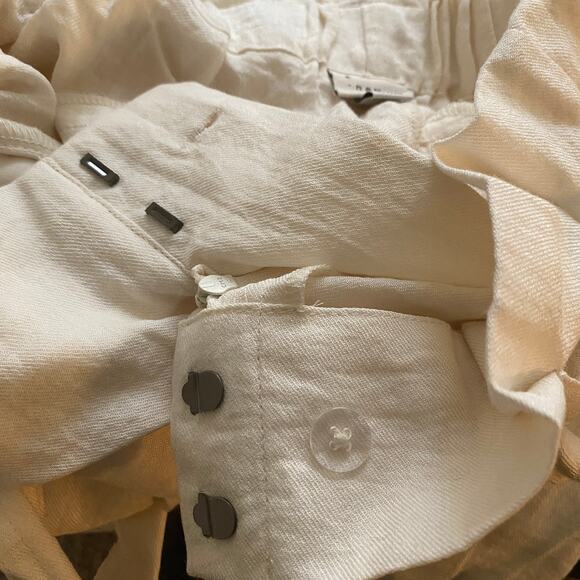 A New Day Womens High Rise Tapered Leg Tie Waist Paperbag Pants Cream Size L NWT - Picture 10 of 13